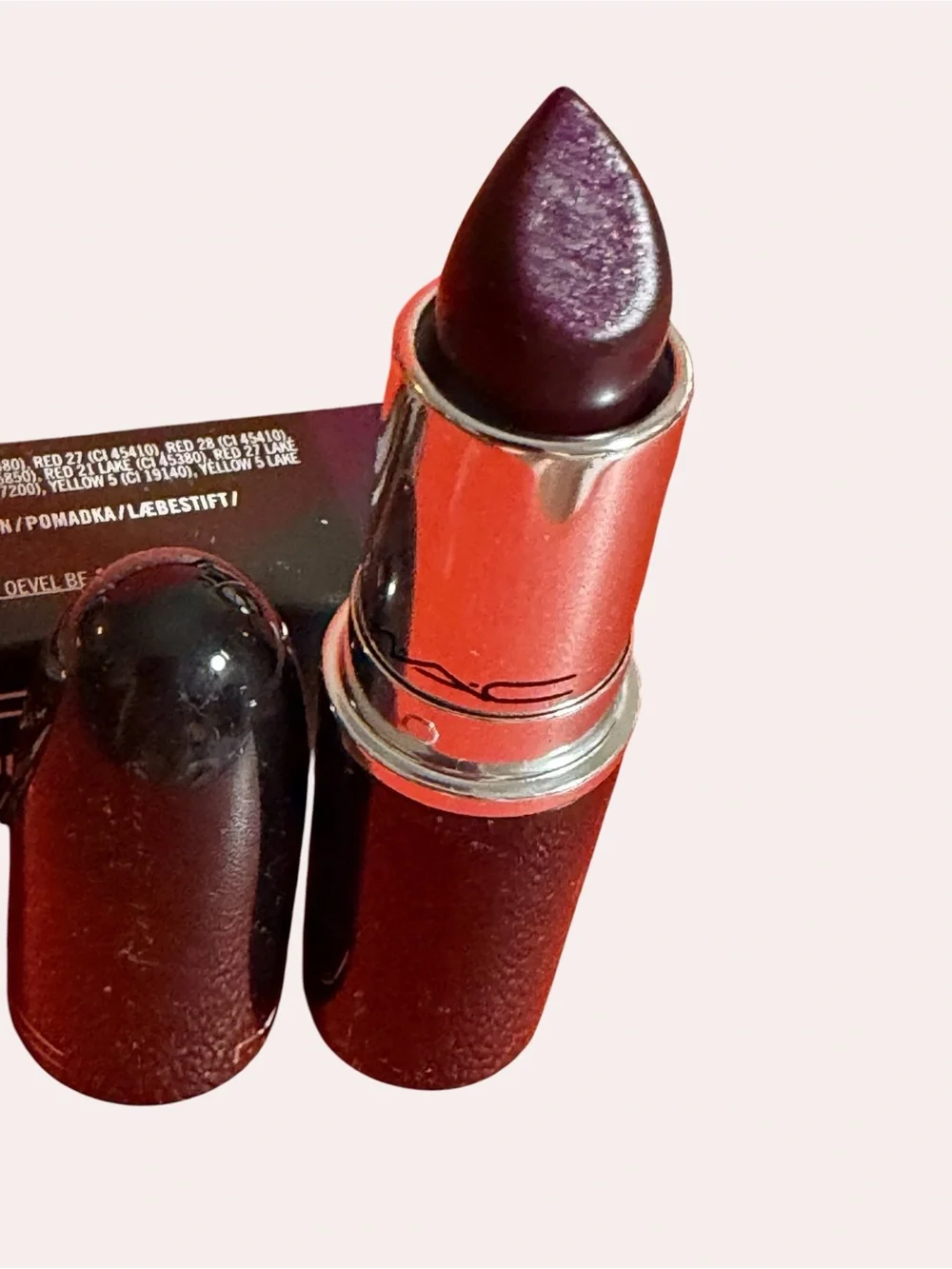 MAC Lustreglass Lipstick in shade, SUCCUMB TO PLUM Deep Plum